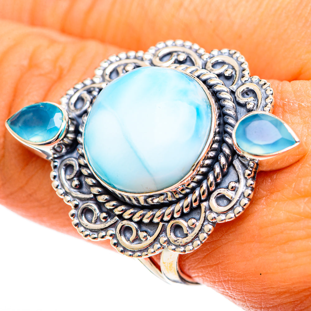 Larimar Rings handcrafted by Ana Silver Co - RING107596
