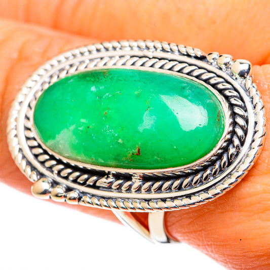 Chrysoprase Rings handcrafted by Ana Silver Co - RING107601
