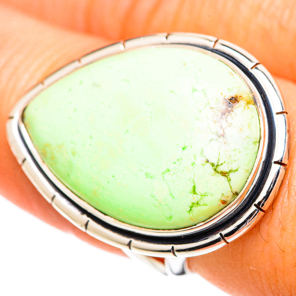 Lemon Chrysoprase Rings handcrafted by Ana Silver Co - RING107606