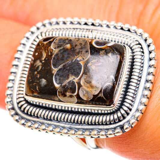 Turritella Agate Rings handcrafted by Ana Silver Co - RING107609
