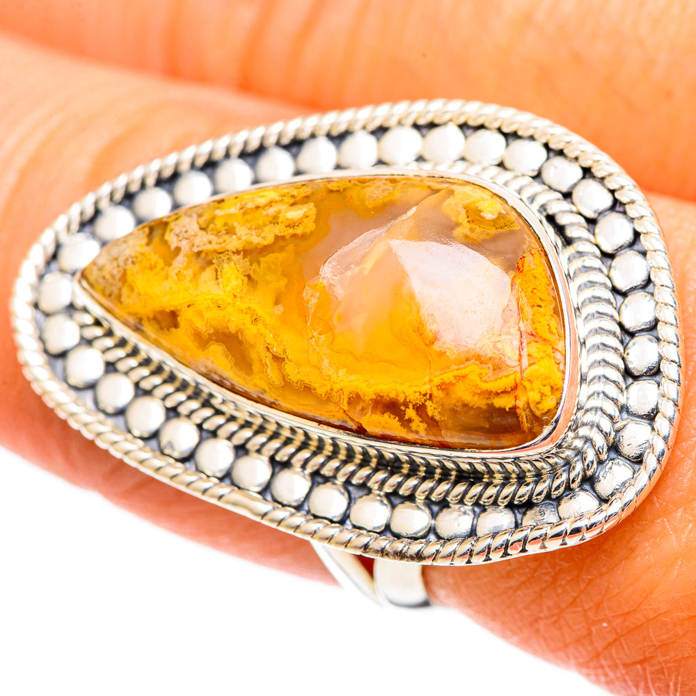 Plume Agate Rings handcrafted by Ana Silver Co - RING107615