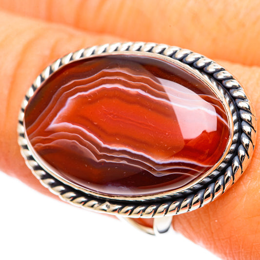 Red Botswana Agate Rings handcrafted by Ana Silver Co - RING107616