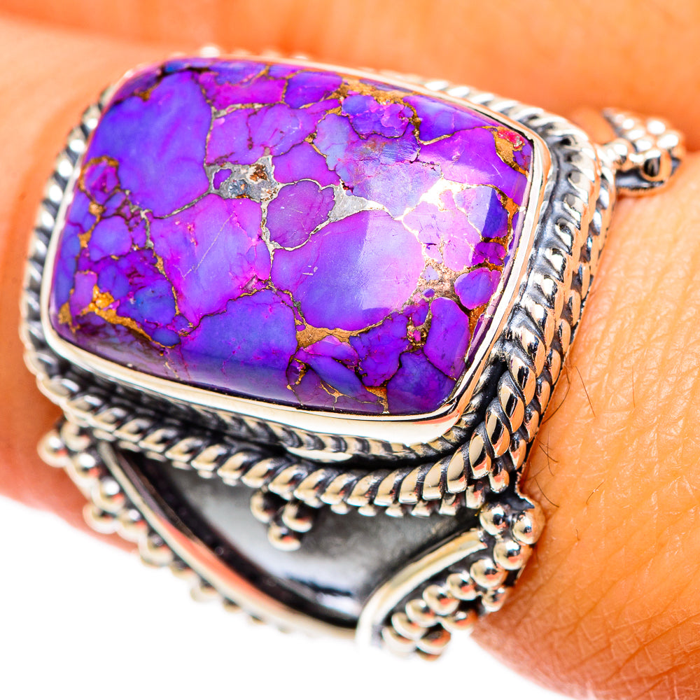 Purple Copper Composite Turquoise Rings handcrafted by Ana Silver Co - RING107625
