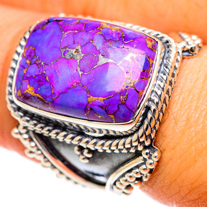 Purple Copper Composite Turquoise Rings handcrafted by Ana Silver Co - RING107625