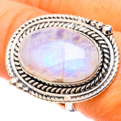 Rainbow Moonstone Rings handcrafted by Ana Silver Co - RING107635