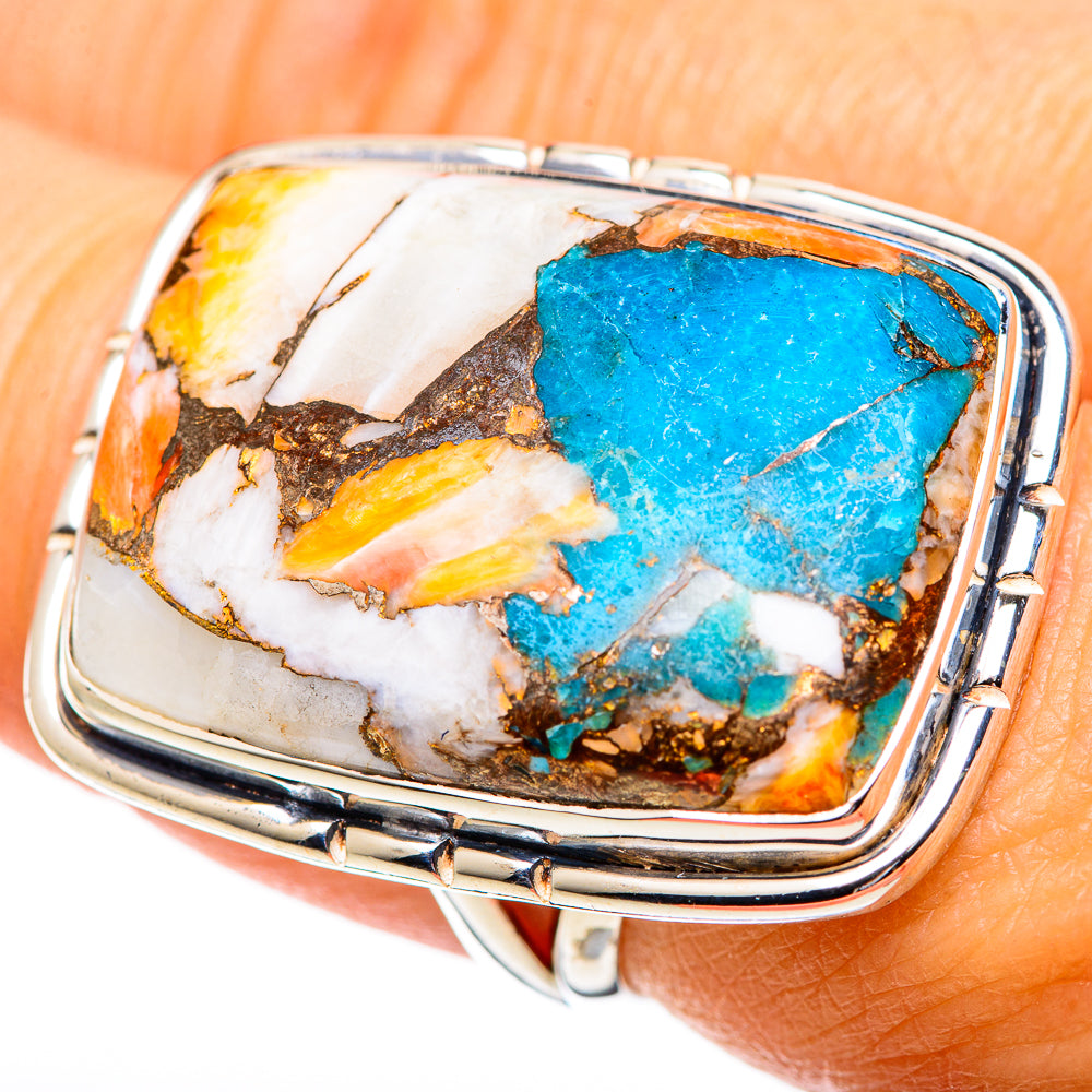 Spiny Oyster Turquoise Rings handcrafted by Ana Silver Co - RING107637