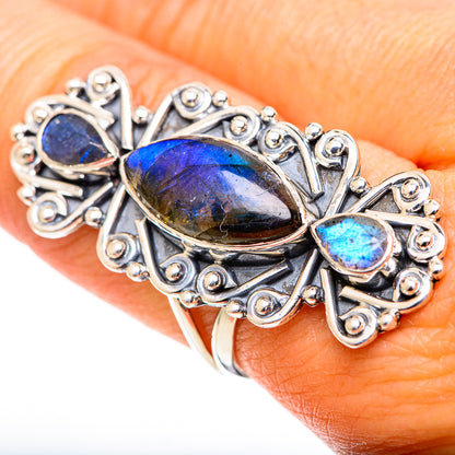 Labradorite Rings handcrafted by Ana Silver Co - RING107643