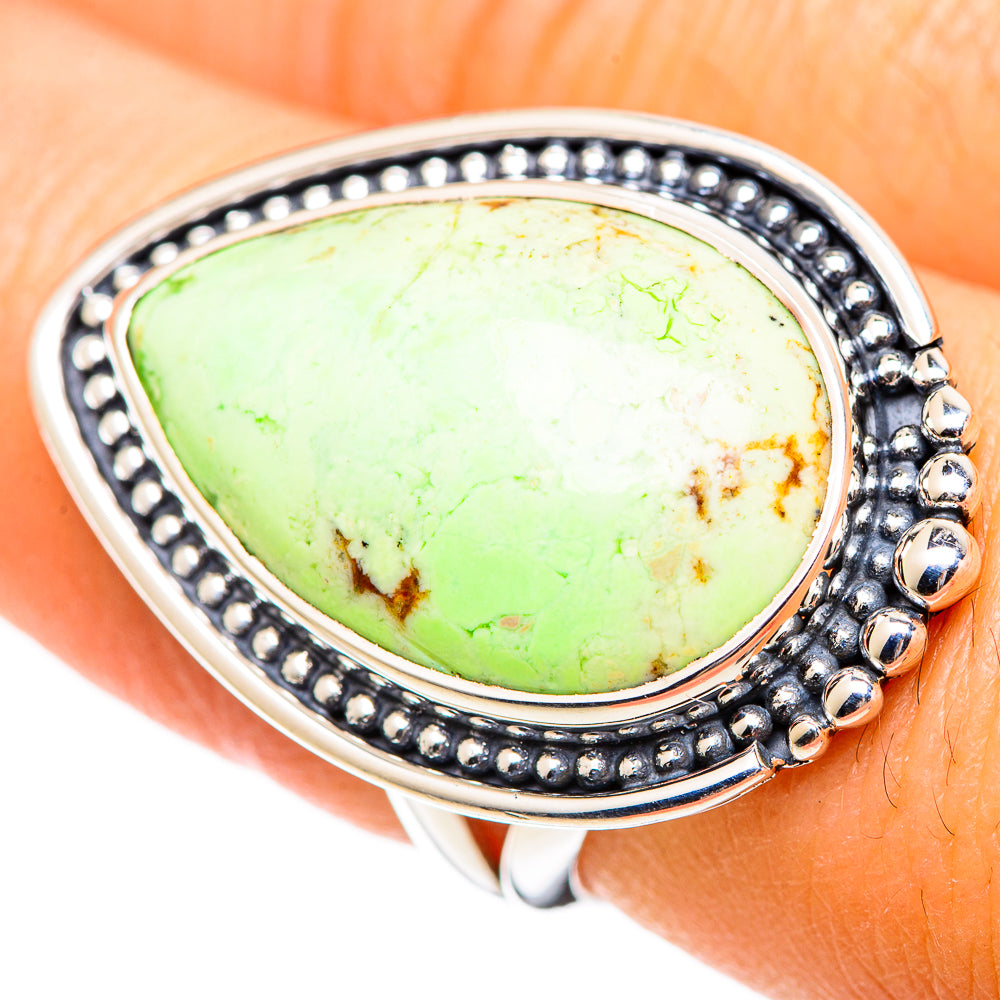 Lemon Chrysoprase Rings handcrafted by Ana Silver Co - RING107649