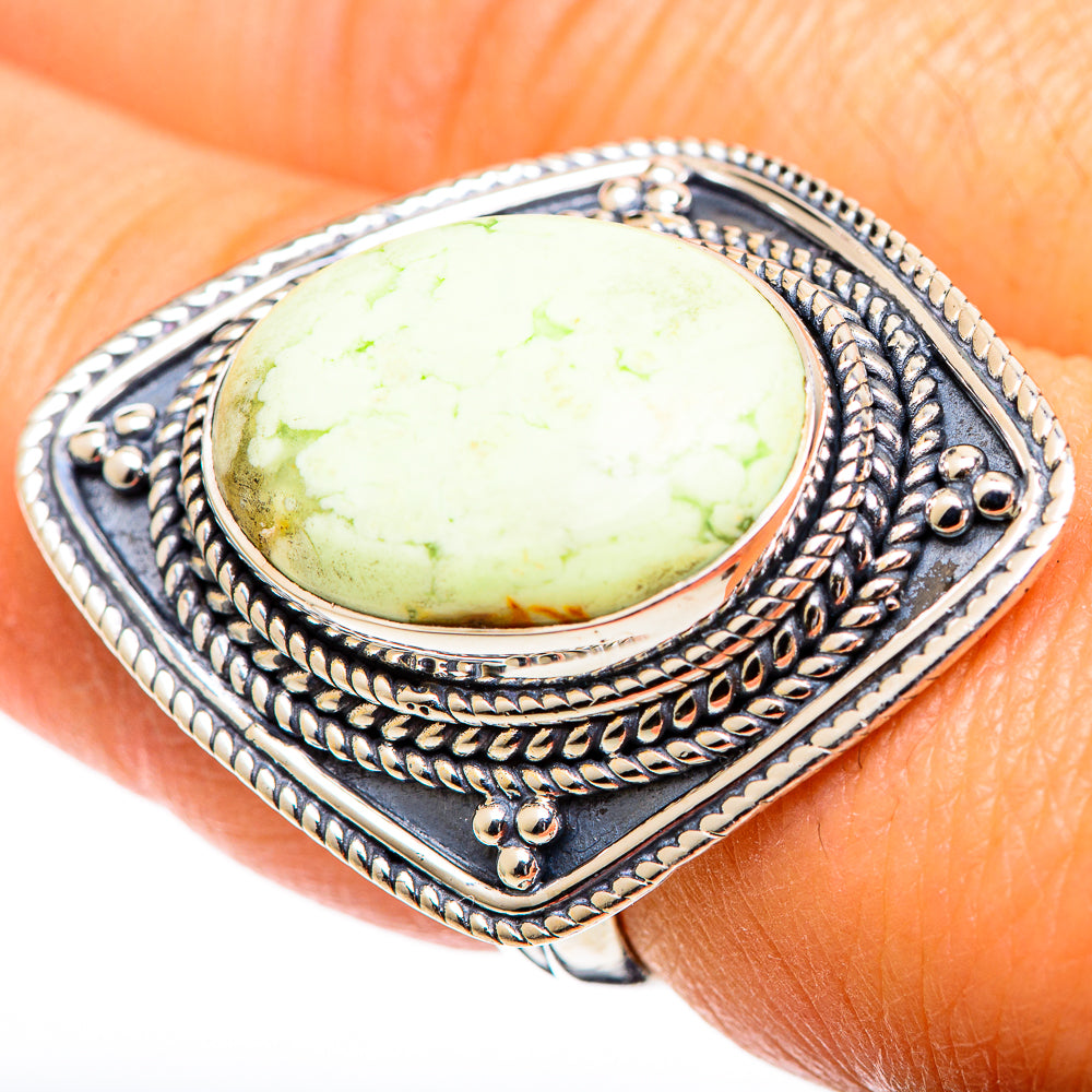 Lemon Chrysoprase Rings handcrafted by Ana Silver Co - RING107657