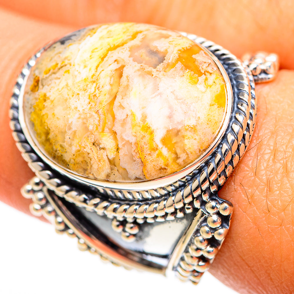 Plume Agate Rings handcrafted by Ana Silver Co - RING107666