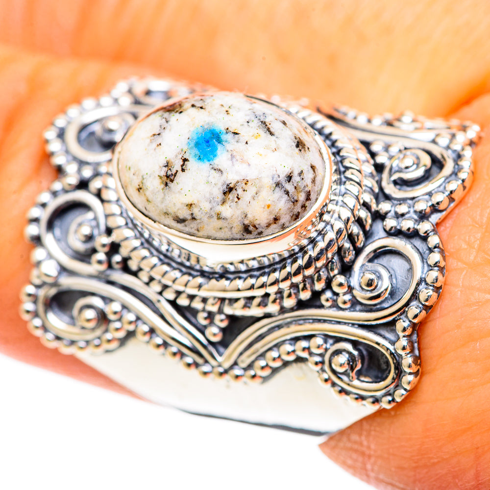K2 Blue Azurite Rings handcrafted by Ana Silver Co - RING107681