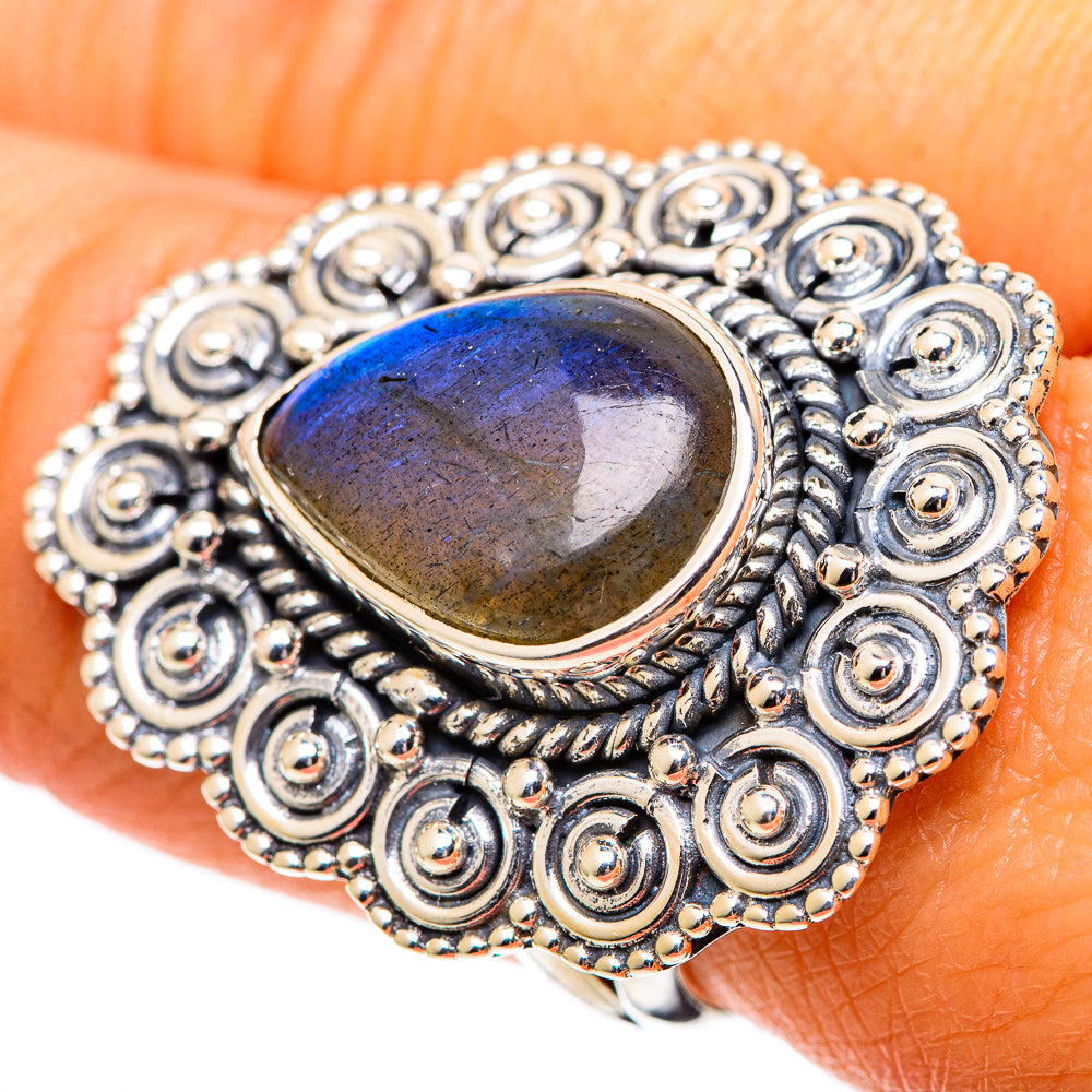 Labradorite Rings handcrafted by Ana Silver Co - RING107683