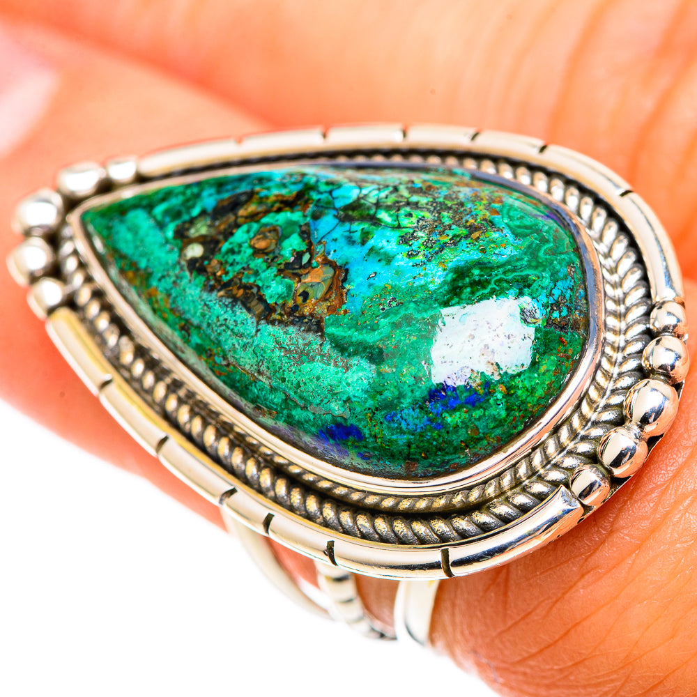 Azurite Malachite Rings handcrafted by Ana Silver Co - RING107694