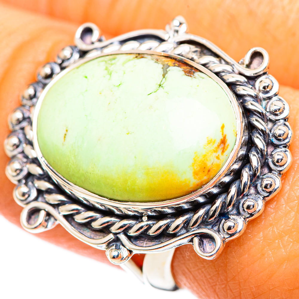Lemon Chrysoprase Rings handcrafted by Ana Silver Co - RING107697