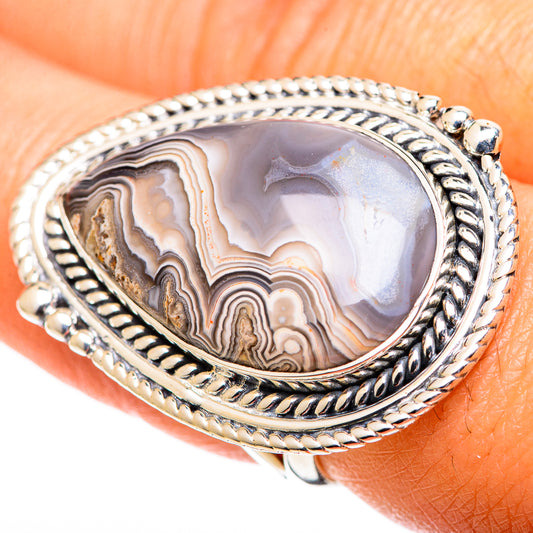 Laguna Lace Agate Rings handcrafted by Ana Silver Co - RING107704