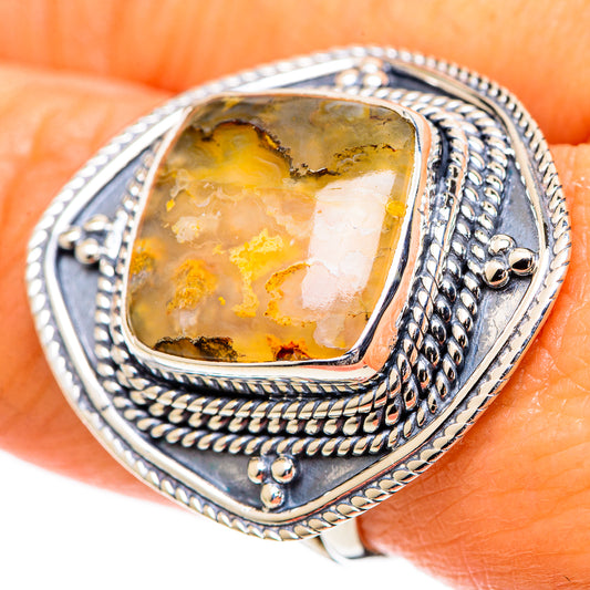 Plume Agate Rings handcrafted by Ana Silver Co - RING107708
