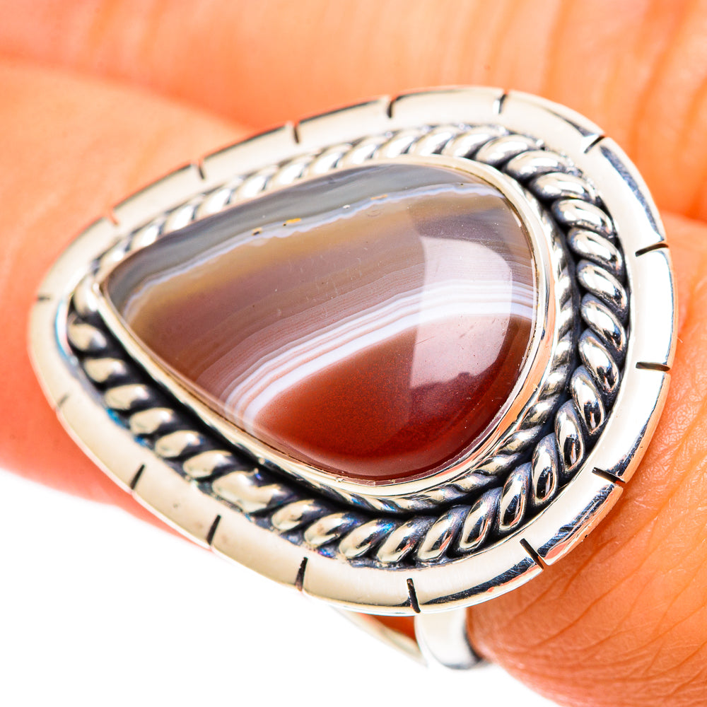 Botswana Agate Rings handcrafted by Ana Silver Co - RING107709