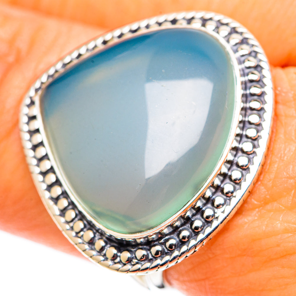 Aqua Chalcedony Rings handcrafted by Ana Silver Co - RING107720