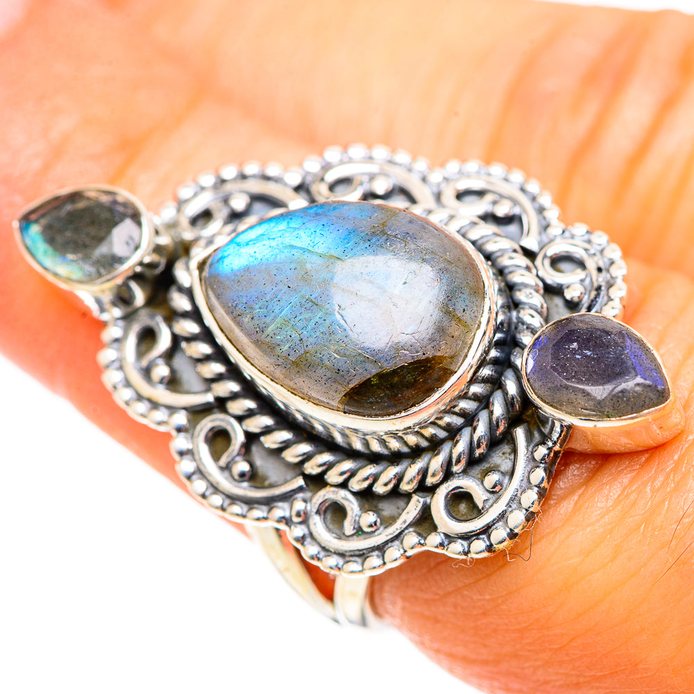 Labradorite Rings handcrafted by Ana Silver Co - RING107722
