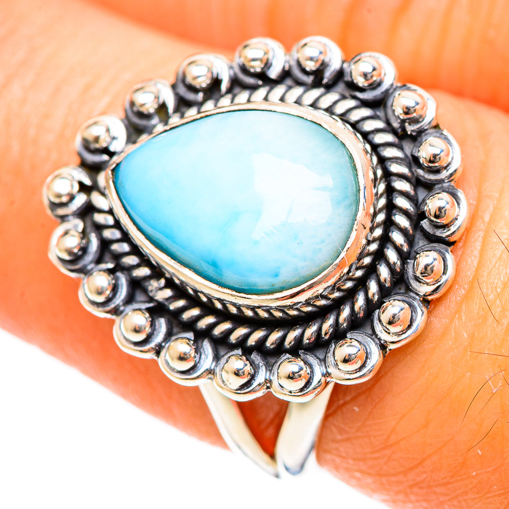 Larimar Rings handcrafted by Ana Silver Co - RING107733