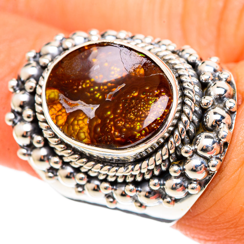 Mexican Fire Agate Rings handcrafted by Ana Silver Co - RING107743