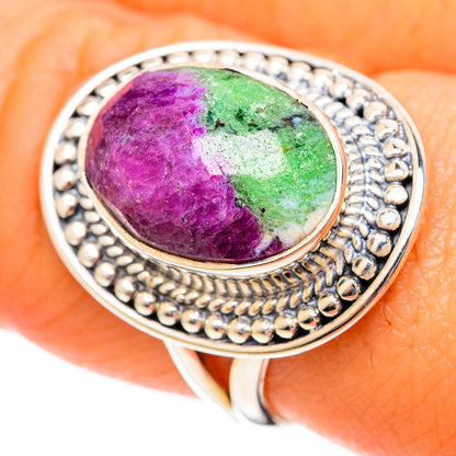 Ruby Zoisite Rings handcrafted by Ana Silver Co - RING107759