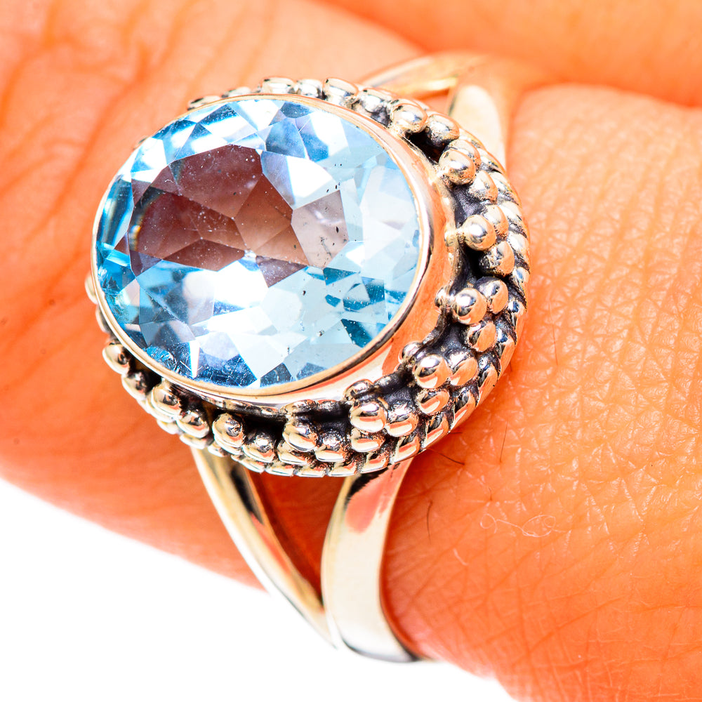 Blue Topaz Rings handcrafted by Ana Silver Co - RING107771