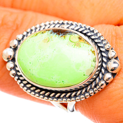 Lemon Chrysoprase Rings handcrafted by Ana Silver Co - RING107773