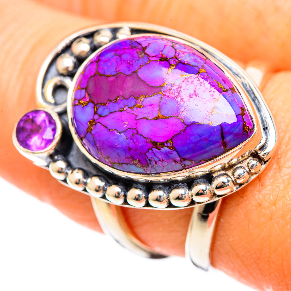 Purple Copper Composite Turquoise Rings handcrafted by Ana Silver Co - RING107783