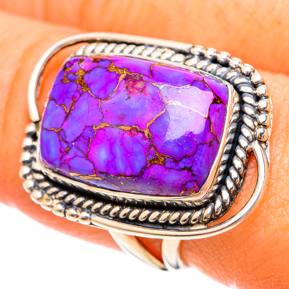 Purple Copper Composite Turquoise Rings handcrafted by Ana Silver Co - RING107787