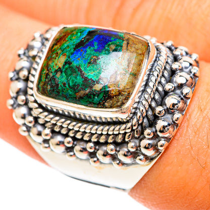 Azurite Malachite Rings handcrafted by Ana Silver Co - RING107794
