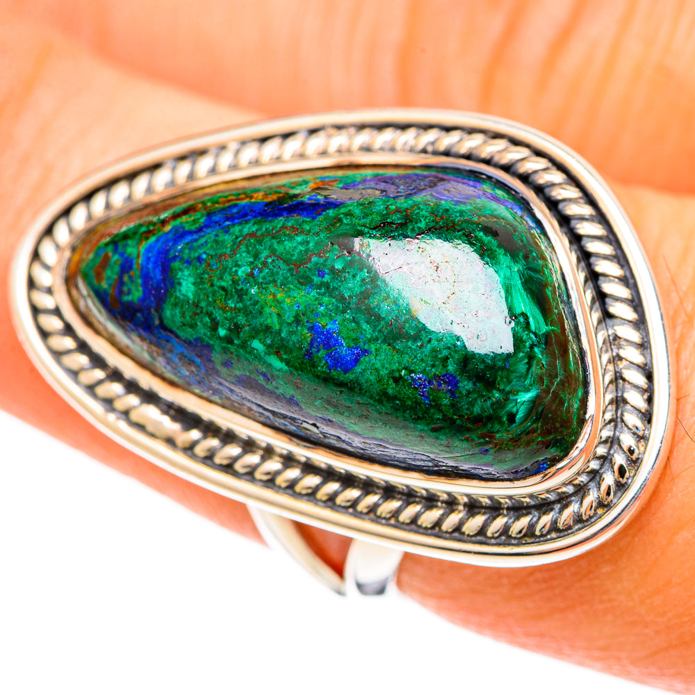 Azurite Malachite Rings handcrafted by Ana Silver Co - RING107795