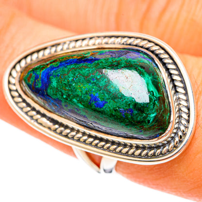 Azurite Malachite Rings handcrafted by Ana Silver Co - RING107795