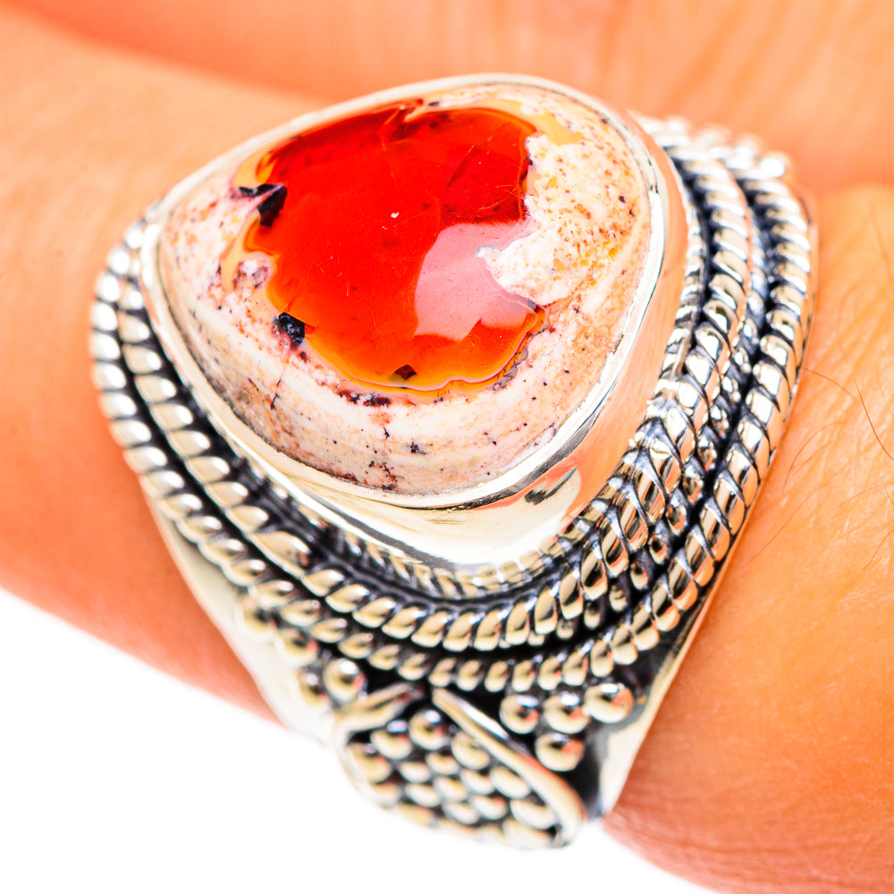 Mexican Fire Opal Rings handcrafted by Ana Silver Co - RING107796