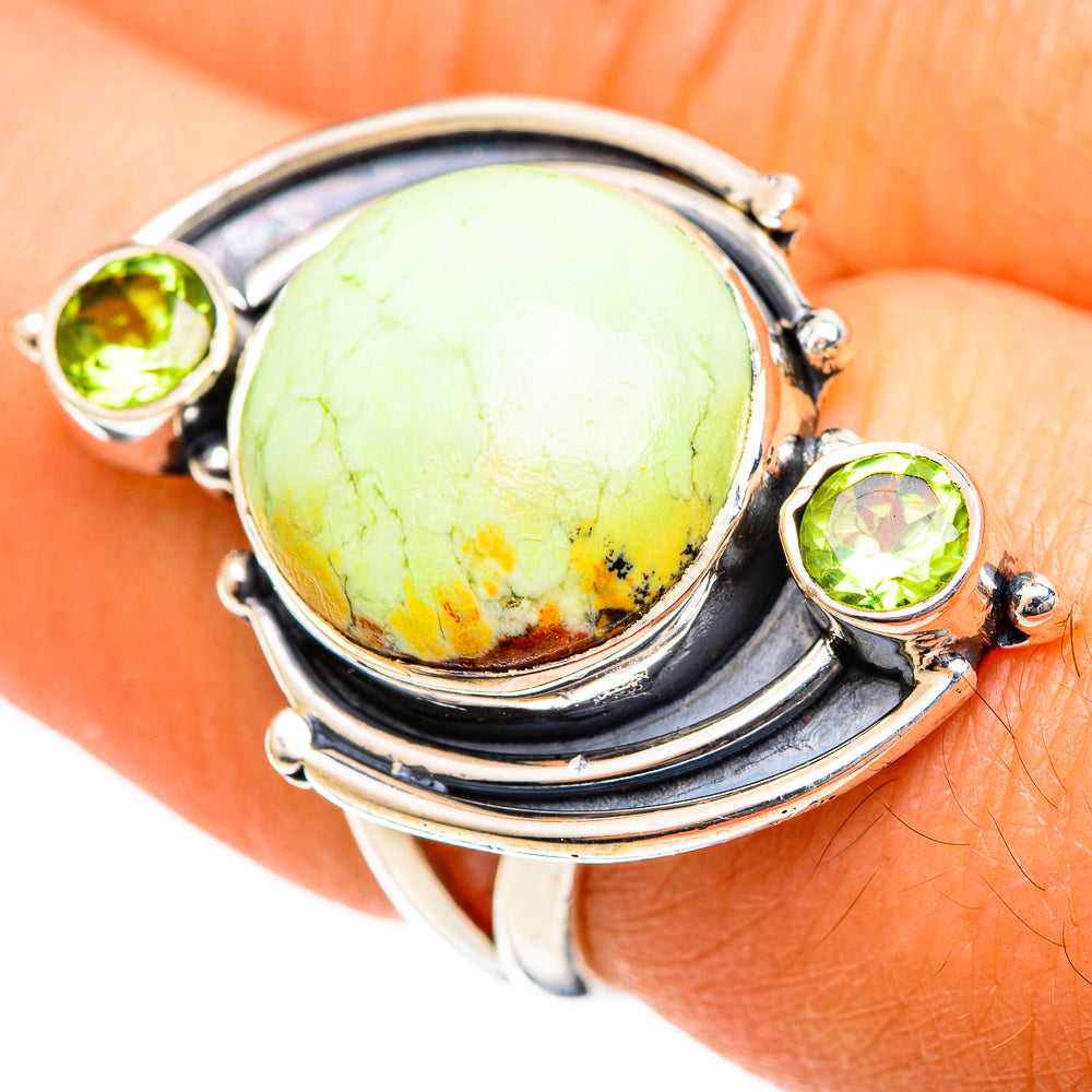 Lemon Chrysoprase Rings handcrafted by Ana Silver Co - RING107810