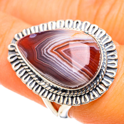 Botswana Agate Rings handcrafted by Ana Silver Co - RING107815