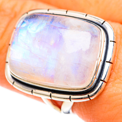 Rainbow Moonstone Rings handcrafted by Ana Silver Co - RING107827