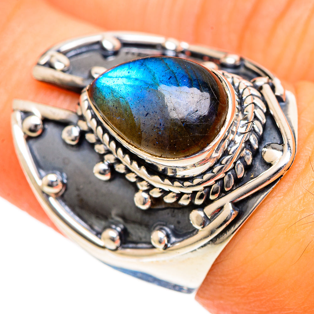 Labradorite Rings handcrafted by Ana Silver Co - RING107833