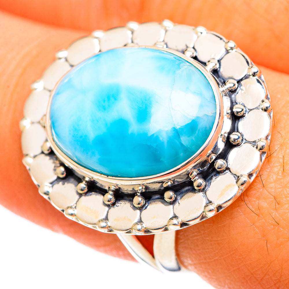 Larimar Rings handcrafted by Ana Silver Co - RING107834