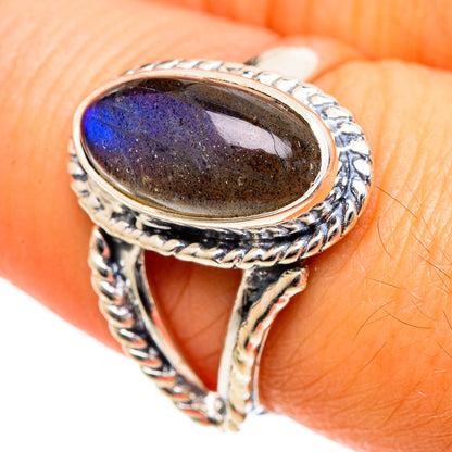 Labradorite Rings handcrafted by Ana Silver Co - RING107837