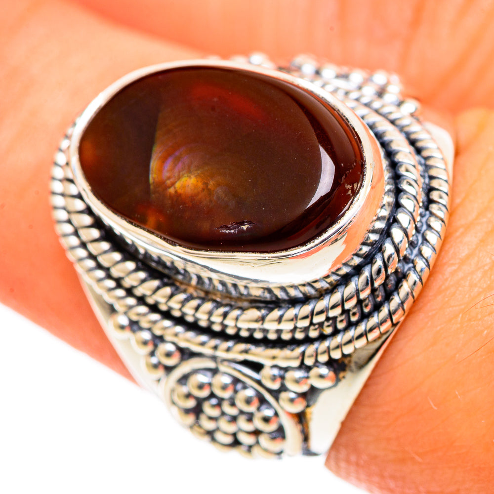 Mexican Fire Agate Rings handcrafted by Ana Silver Co - RING107848