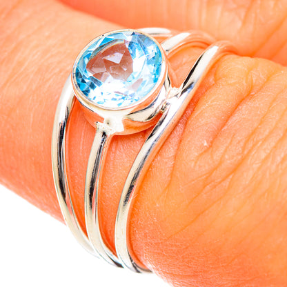 Blue Topaz Rings handcrafted by Ana Silver Co - RING107871