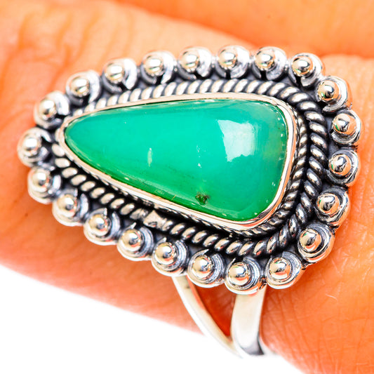 Chrysoprase Rings handcrafted by Ana Silver Co - RING107872