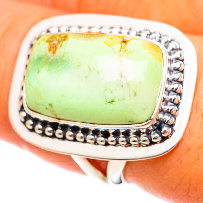 Lemon Chrysoprase Rings handcrafted by Ana Silver Co - RING107877