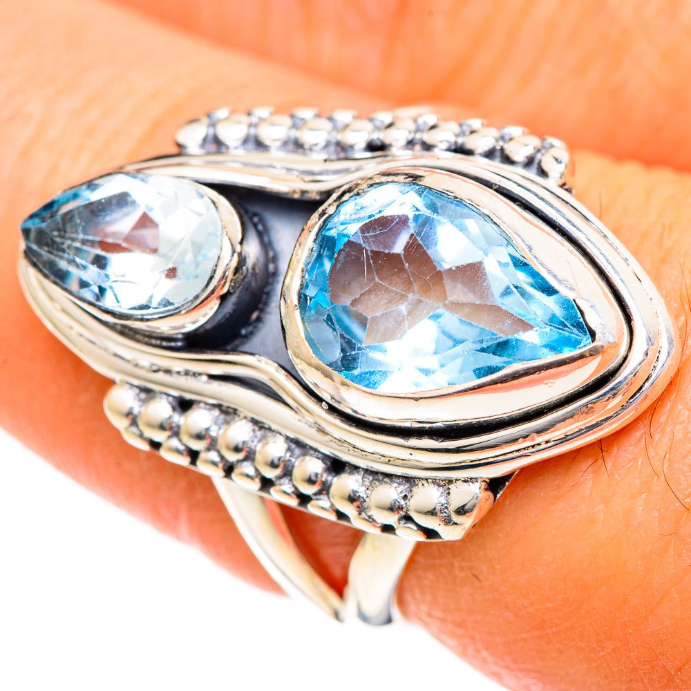 Blue Topaz Rings handcrafted by Ana Silver Co - RING107903