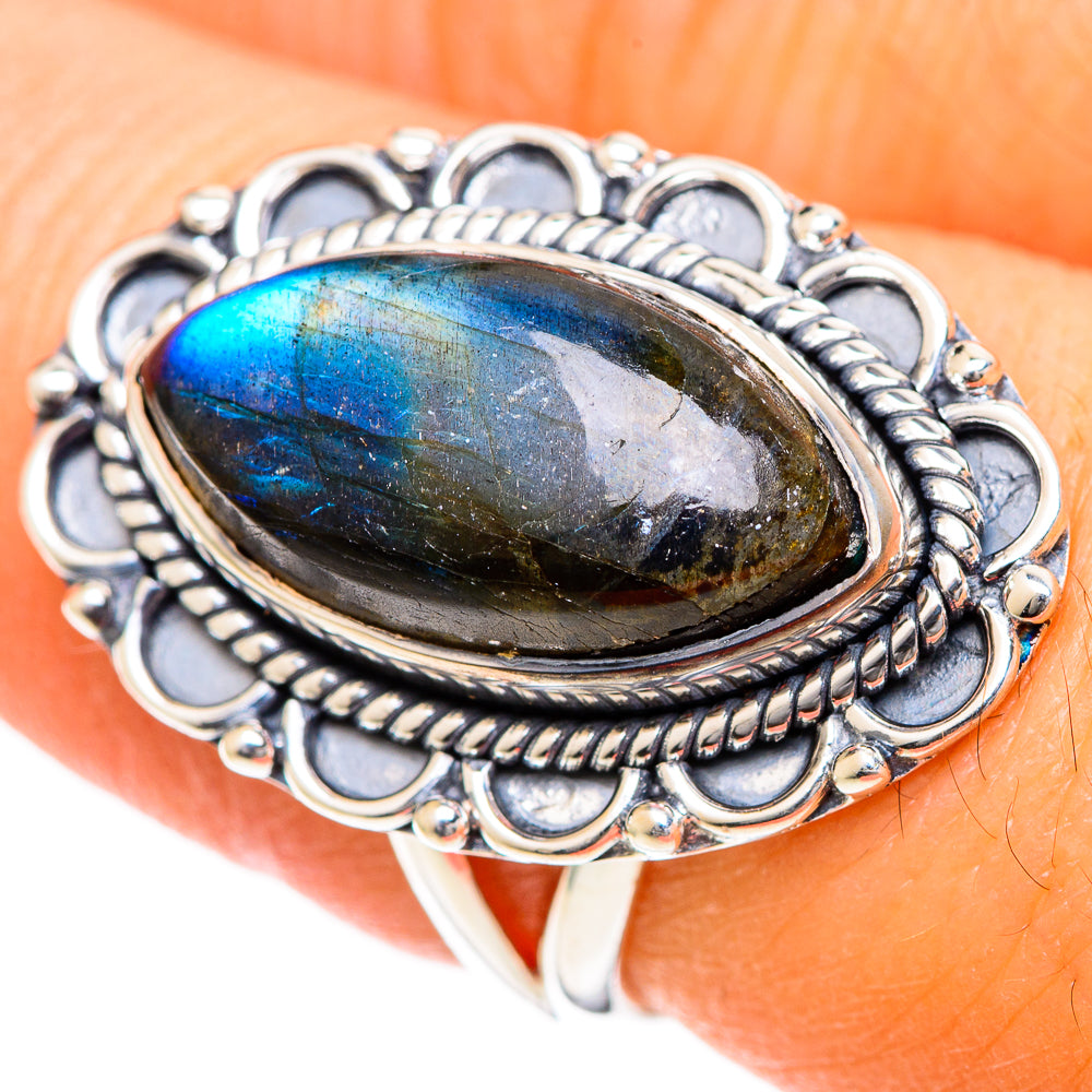 Labradorite Rings handcrafted by Ana Silver Co - RING107904