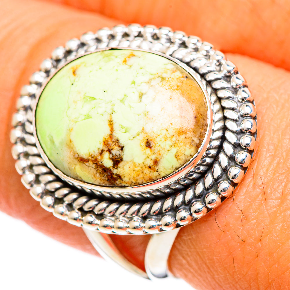 Lemon Chrysoprase Rings handcrafted by Ana Silver Co - RING107906