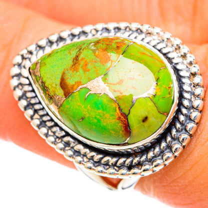 Green Copper Composite Turquoise Rings handcrafted by Ana Silver Co - RING107910