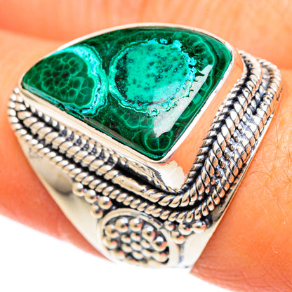 Malachite In Chrysocolla Rings handcrafted by Ana Silver Co - RING107937