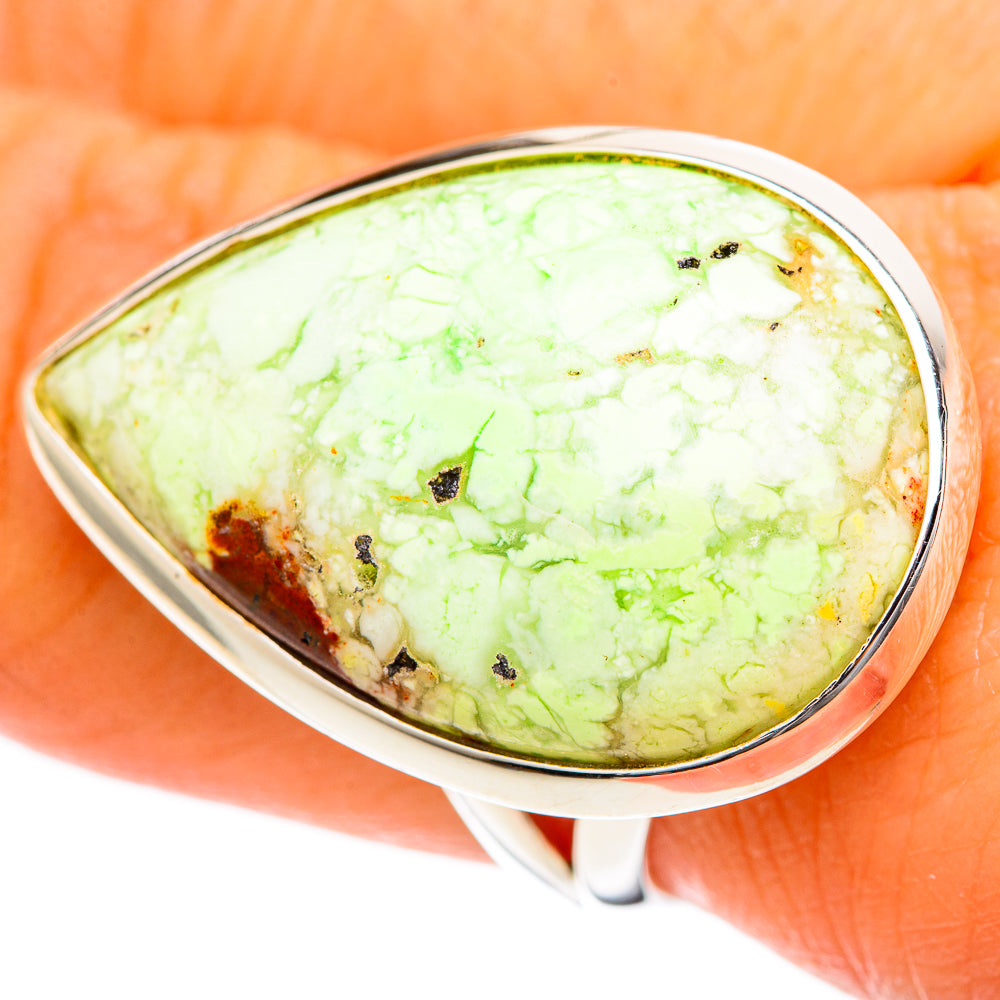 Lemon Chrysoprase Rings handcrafted by Ana Silver Co - RING107946